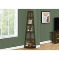 Daphnes Dinnette 72 in. Dark Walnut Corner Accent Etagere Bookcase DA3061513